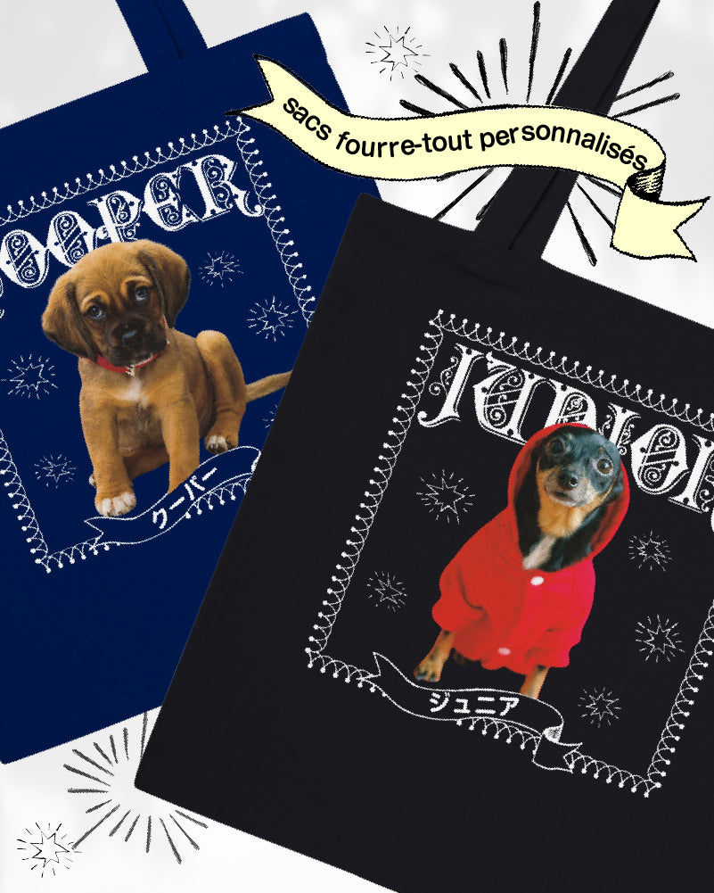 Custom-made! Create a tote bag featuring your pet's design! #tot001