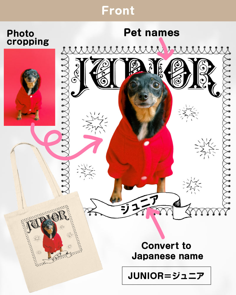 Custom-made! Create a tote bag featuring your pet's design! #tot001