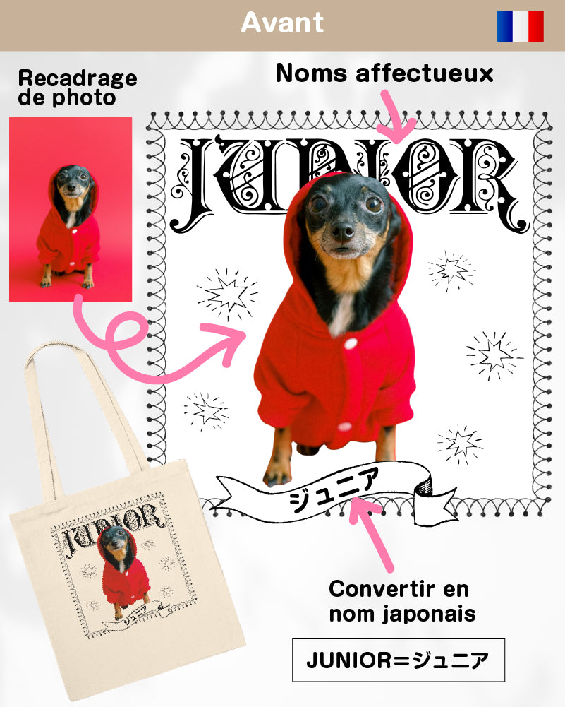 Custom-made! Create a tote bag featuring your pet's design! #tot001